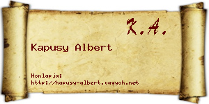 Kapusy Albert névjegykártya